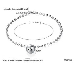 Cavigliera Da Donna In Titanio Placcato In Platino Di Qualità Affidabile