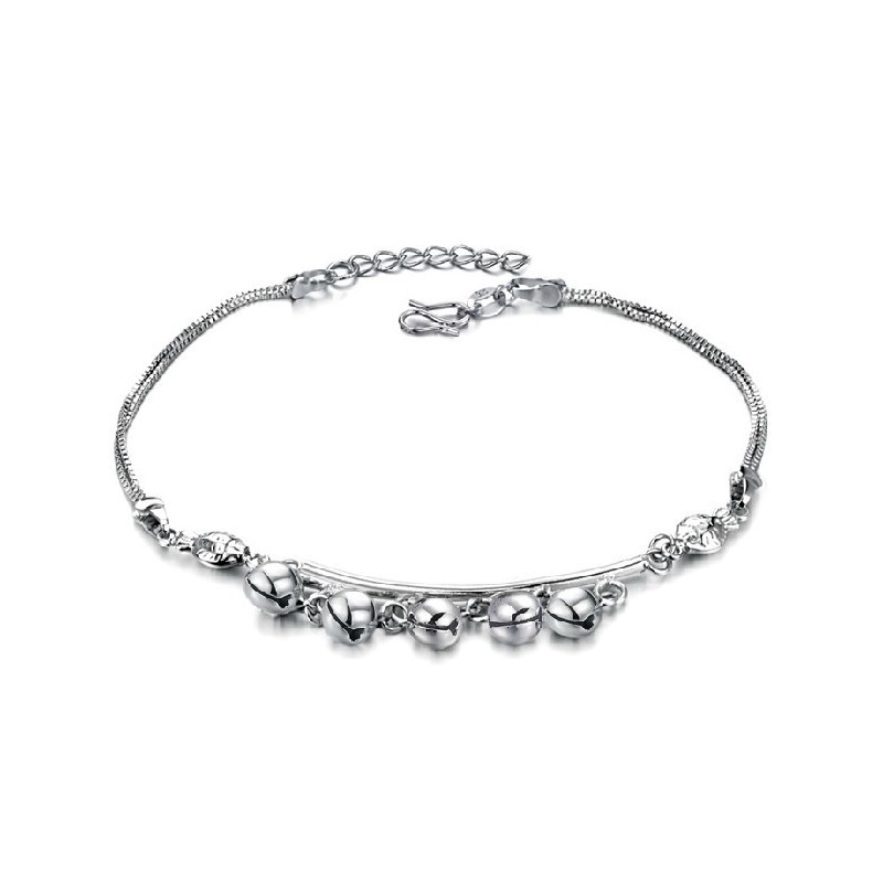 Cavigliera Da Donna A Forma Di Campana Con Placcatura In Platino E Titanio, Qualità E Quantità Garantite Cavigliera Da Donna A Forma Di Campana Con Placcatura In Platino E Titanio, Qualità E Quantità Garantite