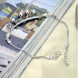 Cavigliera Da Donna A Forma Di Campana Con Placcatura In Platino E Titanio, Qualità E Quantità Garantite