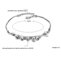 Cavigliera Da Donna A Forma Di Campana Con Placcatura In Platino E Titanio, Qualità E Quantità Garantite