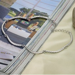 Cavigliera In Titanio Placcato Platino Di Tipo Roll Da Donna Di Eccellente Qualità