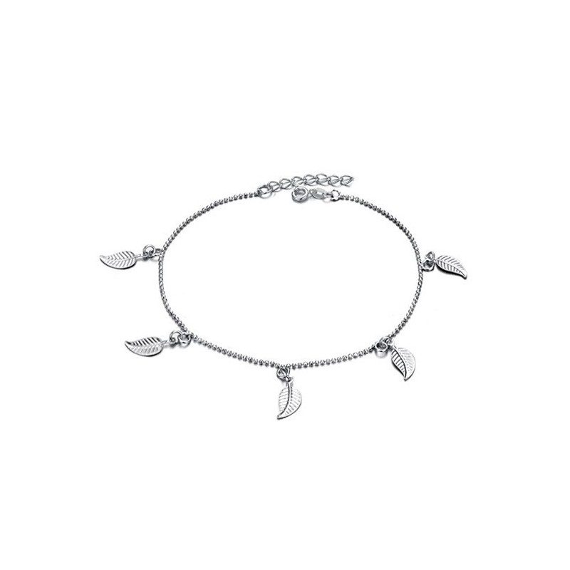 Cavigliera In Titanio Placcata In Platino A Forma Di Foglia Femminile Di Eccellente Qualità Cavigliera In Titanio Placcata In Platino A Forma Di Foglia Femminile Di Eccellente Qualità