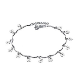 Cavigliera Da Donna In Titanio Placcato Platino "To Have A Long Story"