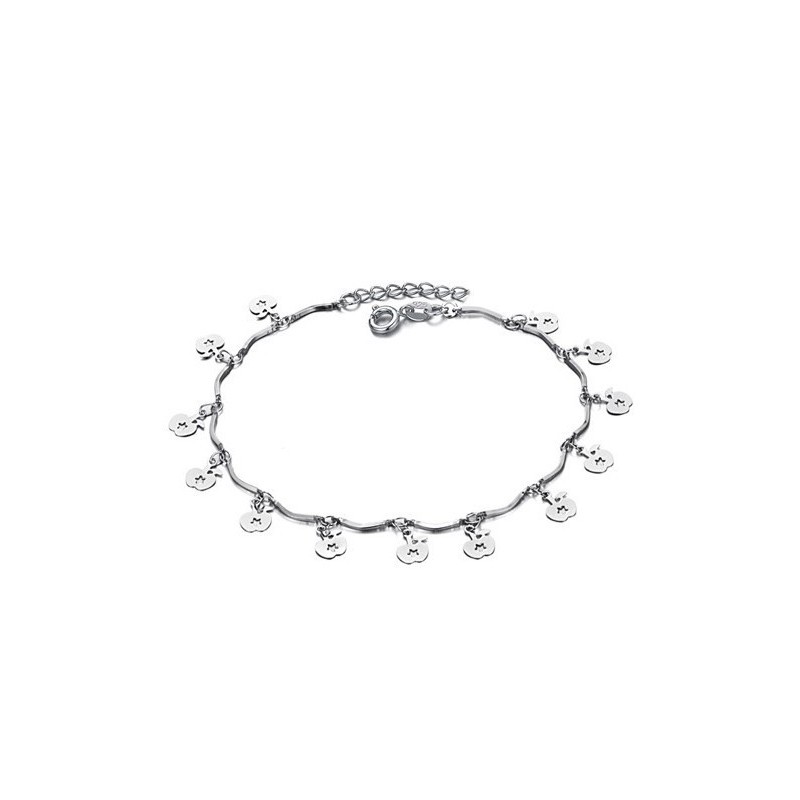 Cavigliera Da Donna In Titanio Placcato Platino "To Have A Long Story" Cavigliera Da Donna In Titanio Placcato Platino "To Have A Long Story"