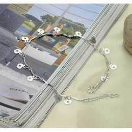 Cavigliera Da Donna In Titanio Placcato Platino "To Have A Long Story"