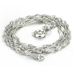 Catena In Titanio Placcata In Platino Con Onda D'Acqua Femminile Facile Da Usare