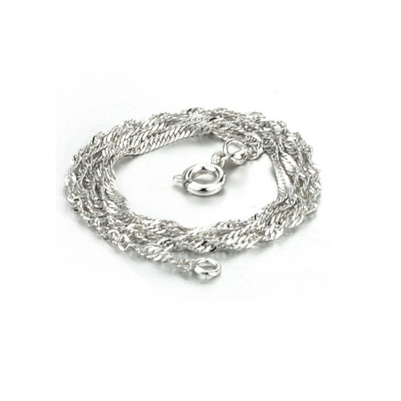 Catena In Titanio Placcata In Platino Con Onda D'Acqua Femminile Facile Da Usare