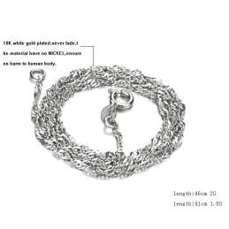 Catena In Titanio Placcata In Platino Con Onda D'Acqua Femminile Facile Da Usare