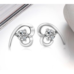 Orecchini Da Donna In Titanio Placcato Platino Di Qualità Stabile Con Strass
