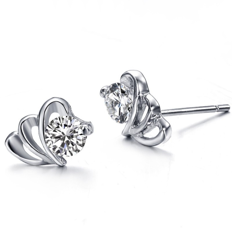 Orecchini A Forma Di Cuore In Titanio Placcato Platino, Venduti Bene In Tutto Il Mondo Orecchini A Forma Di Cuore In Titanio Placcato Platino, Venduti Bene In Tutto Il Mondo