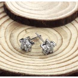 Noto Per La Sua Qualità Pregiata, Orecchini Da Donna In Titanio Placcato In Platino Anallergico Con Diamante