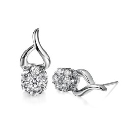 Orecchini Da Donna In Titanio Placcato In Platino Anallergico Con Diamante, Venduti Bene In Tutto Il Mondo