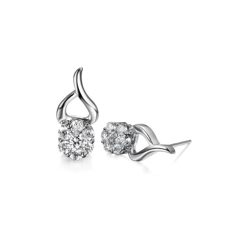 Orecchini Da Donna In Titanio Placcato In Platino Anallergico Con Diamante, Venduti Bene In Tutto Il Mondo Orecchini Da Donna In Titanio Placcato In Platino Anallergico Con Diamante, Venduti Bene In Tutto Il Mondo