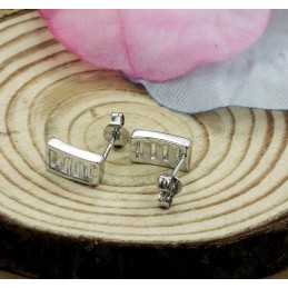 Orecchini Da Donna In Titanio Placcato Platino Di Qualità Superiore Con Diamante