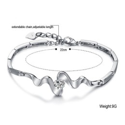 Ampia Varietà Di Bracciale Classico Da Donna In Titanio Placcato Platino Con Strass