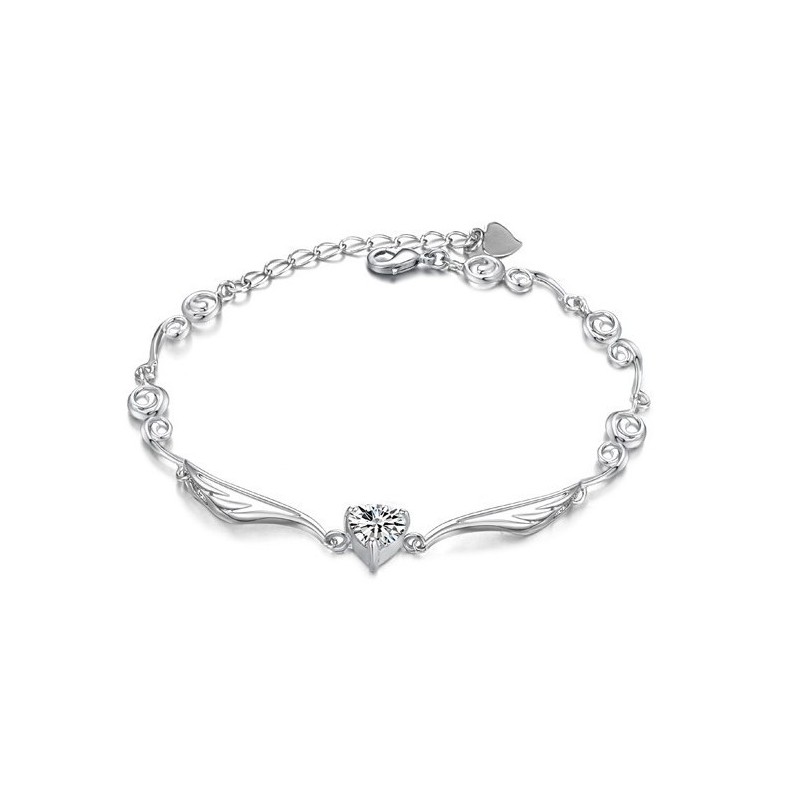 Bracciale Da Donna In Titanio Placcato Platino Di Alta Qualità Con Strass Bracciale Da Donna In Titanio Placcato Platino Di Alta Qualità Con Strass