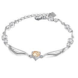 Bracciale Da Donna In Titanio Placcato Platino Di Alta Qualità Con Strass