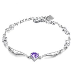 Bracciale Da Donna In Titanio Placcato Platino Di Alta Qualità Con Strass
