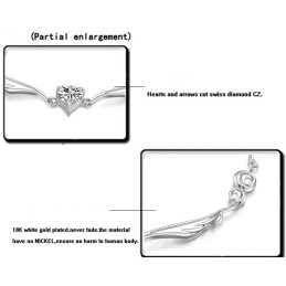 Bracciale Da Donna In Titanio Placcato Platino Di Alta Qualità Con Strass