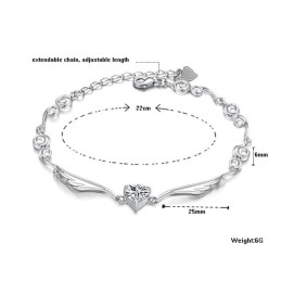 Bracciale Da Donna In Titanio Placcato Platino Di Alta Qualità Con Strass