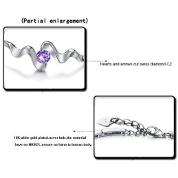 Bracciale Da Donna Di Alta Qualità In Titanio Placcato Platino Viola Con Diamante