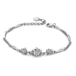 Bracciale Da Donna In Titanio Placcato In Platino Di Qualità Stabile Con Diamante