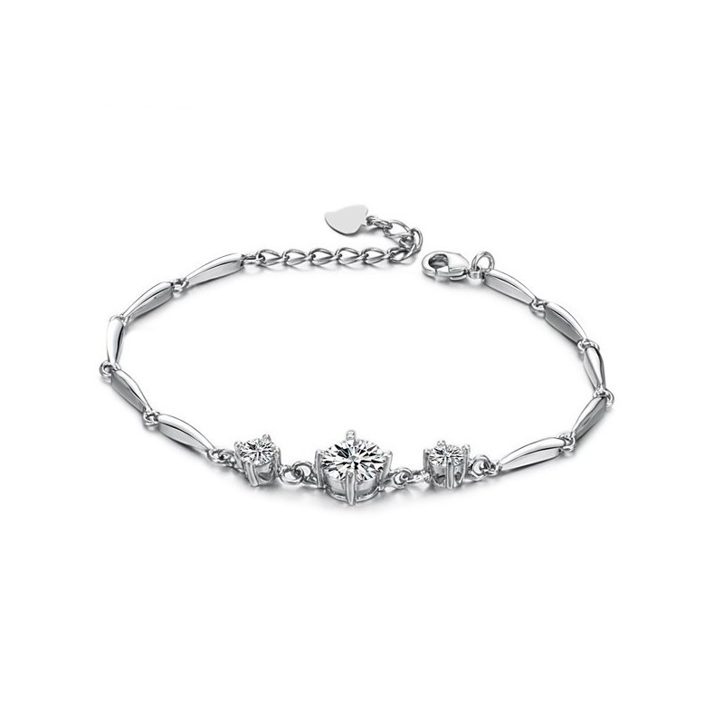Bracciale Da Donna In Titanio Placcato In Platino Di Qualità Stabile Con Diamante Bracciale Da Donna In Titanio Placcato In Platino Di Qualità Stabile Con Diamante