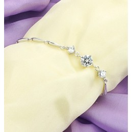 Bracciale Da Donna In Titanio Placcato In Platino Di Qualità Stabile Con Diamante