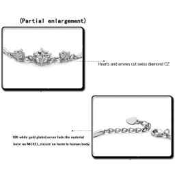 Bracciale Da Donna In Titanio Placcato In Platino Di Qualità Stabile Con Diamante