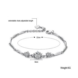 Bracciale Da Donna In Titanio Placcato In Platino Di Qualità Stabile Con Diamante