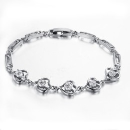 Bracciale Da Donna In Titanio Placcato Platino Con Diamanti, Qualità E Quantità Garantite
