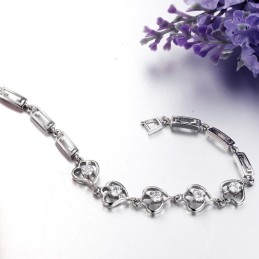 Bracciale Da Donna In Titanio Placcato Platino Con Diamanti, Qualità E Quantità Garantite