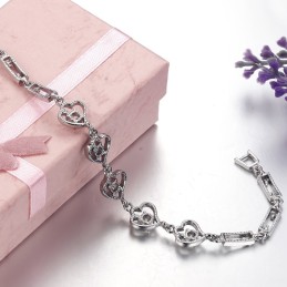 Bracciale Da Donna In Titanio Placcato Platino Con Diamanti, Qualità E Quantità Garantite