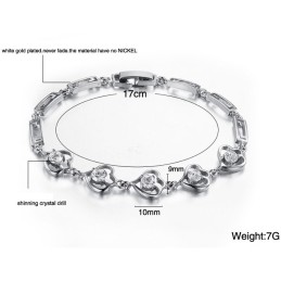 Bracciale Da Donna In Titanio Placcato Platino Con Diamanti, Qualità E Quantità Garantite