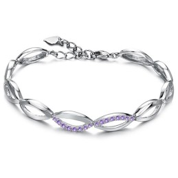 Completo Nelle Specifiche Bracciale Da Donna In Titanio Placcato Platino Con Diamante