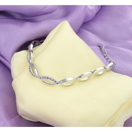 Completo Nelle Specifiche Bracciale Da Donna In Titanio Placcato Platino Con Diamante