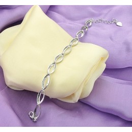 Completo Nelle Specifiche Bracciale Da Donna In Titanio Placcato Platino Con Diamante