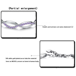 Completo Nelle Specifiche Bracciale Da Donna In Titanio Placcato Platino Con Diamante