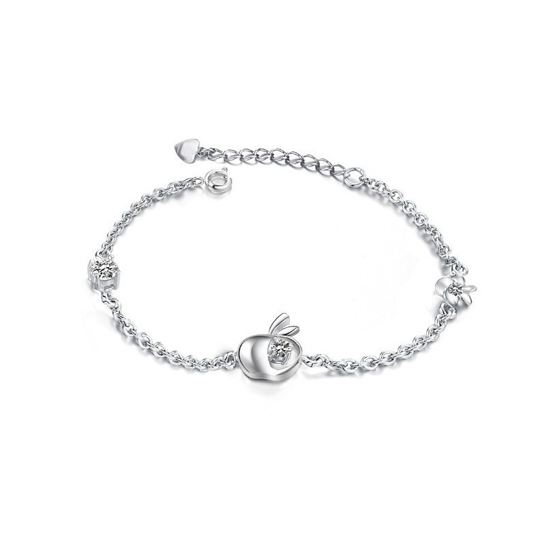 Ampia Varietà Di Bracciale Da Donna A Forma Di Mela In Titanio Placcato In Platino Con Diamante Ampia Varietà Di Bracciale Da Donna A Forma Di Mela In Titanio Placcato In Platino Con Diamante
