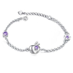 Ampia Varietà Di Bracciale Da Donna A Forma Di Mela In Titanio Placcato In Platino Con Diamante
