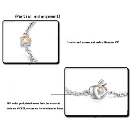 Ampia Varietà Di Bracciale Da Donna A Forma Di Mela In Titanio Placcato In Platino Con Diamante