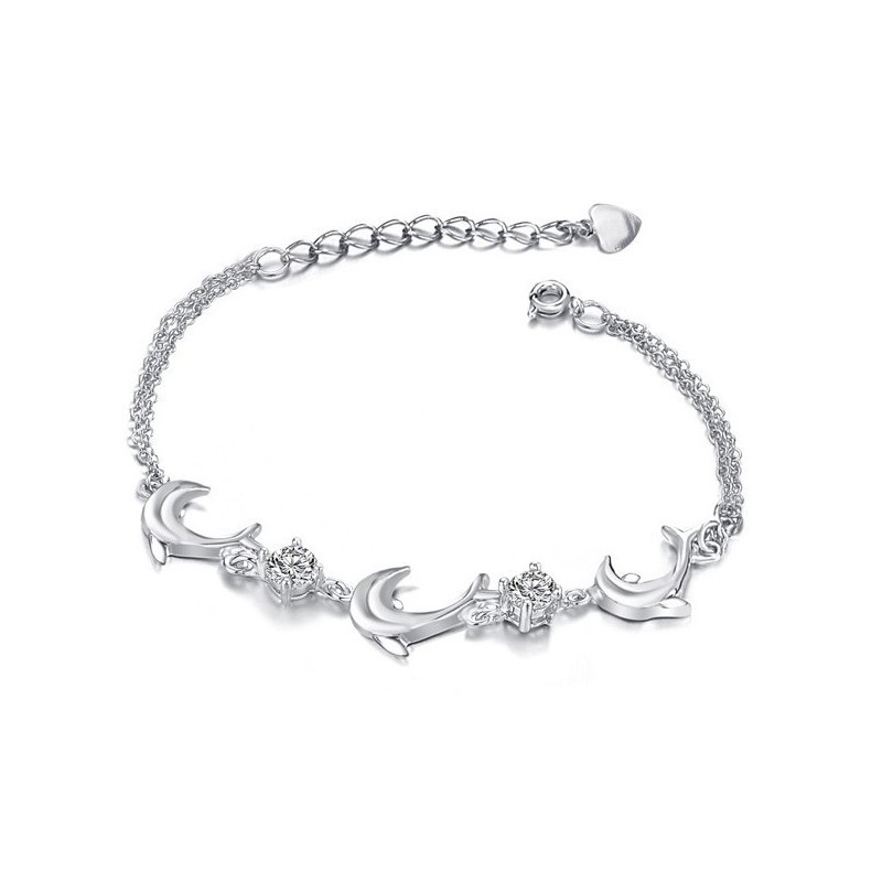 Bracciale In Titanio Placcato In Platino A Forma Di Delfino Femminile Di Alta Qualità Bracciale In Titanio Placcato In Platino A Forma Di Delfino Femminile Di Alta Qualità