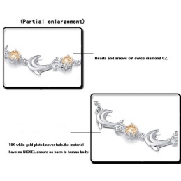 Bracciale In Titanio Placcato In Platino A Forma Di Delfino Femminile Di Alta Qualità