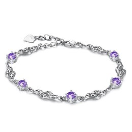 Bracciale Da Donna In Titanio Placcato In Platino Cavo Di Eccellente Qualità Con Diamante