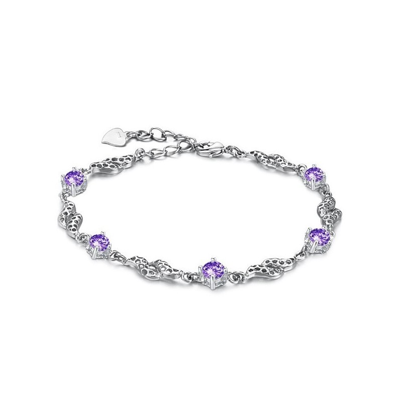 Bracciale Da Donna In Titanio Placcato In Platino Cavo Di Eccellente Qualità Con Diamante Bracciale Da Donna In Titanio Placcato In Platino Cavo Di Eccellente Qualità Con Diamante