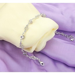 Bracciale Da Donna In Titanio Placcato In Platino Cavo Di Eccellente Qualità Con Diamante