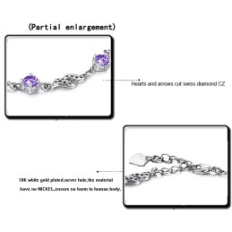 Bracciale Da Donna In Titanio Placcato In Platino Cavo Di Eccellente Qualità Con Diamante