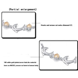 Bracciale Da Donna A Forma Di Delfino, Placcato In Platino E Titanio Con Cristallo, Di Qualità E Quantità Garantite