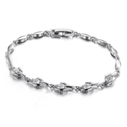 Bracciale In Titanio Placcato Platino Da Donna, Facile Da Usare