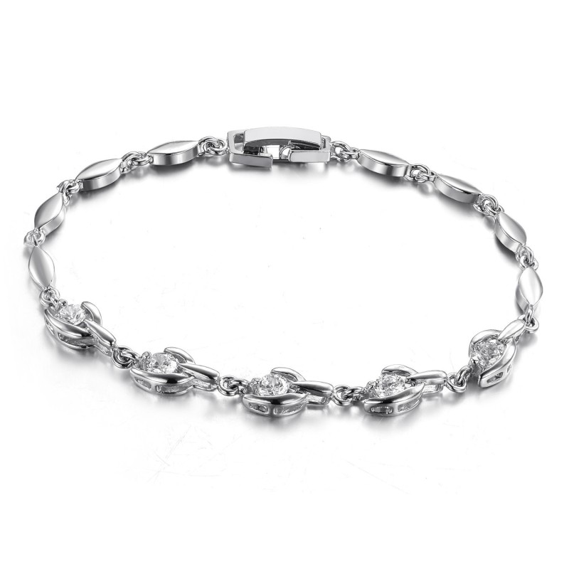 Bracciale In Titanio Placcato Platino Da Donna, Facile Da Usare Bracciale In Titanio Placcato Platino Da Donna, Facile Da Usare